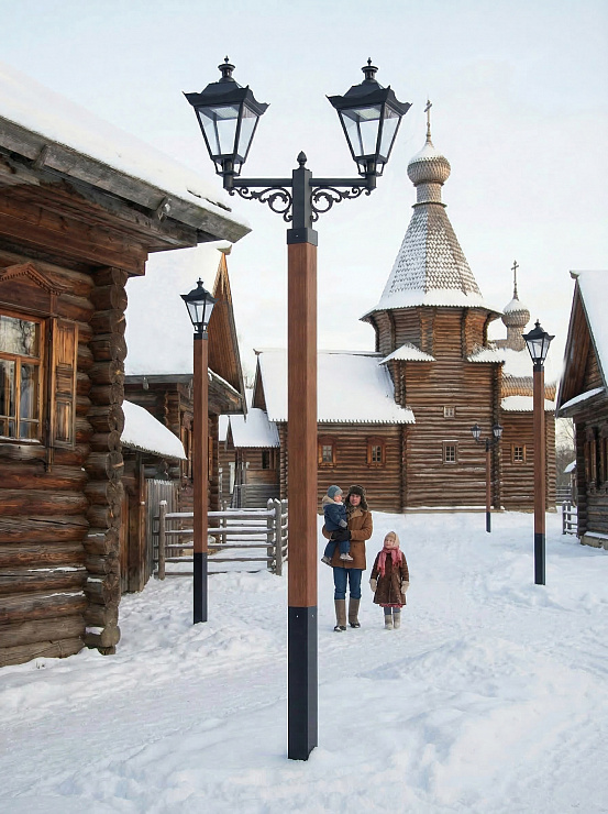 Декоративный парковый фонарь Classik-1 wood деревянный